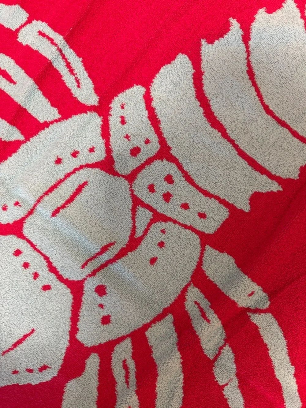 Southern Living Red Lobster Print on Light Blue Oversized Beach Towel 40x70